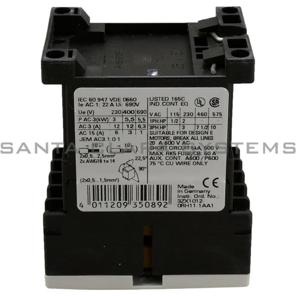 Siemens 3RT1017-2AK61 Contactor Product Image