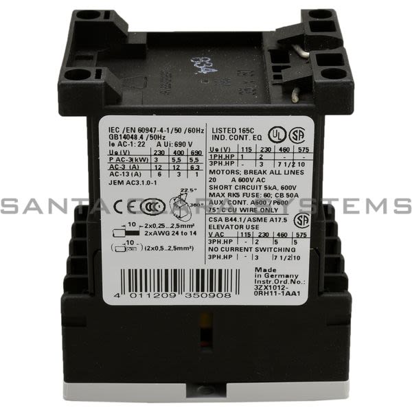 Siemens 3RT1017-2AK62 Contactor Product Image