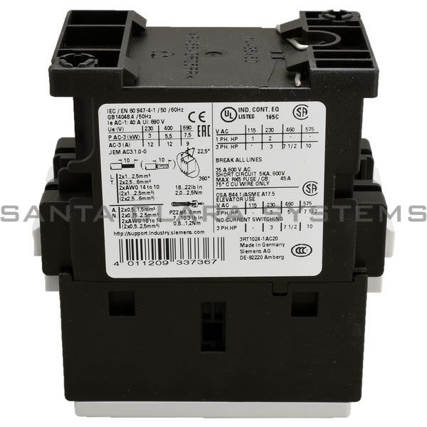 Siemens 3RT1024-1AC20 Contactor Product Image