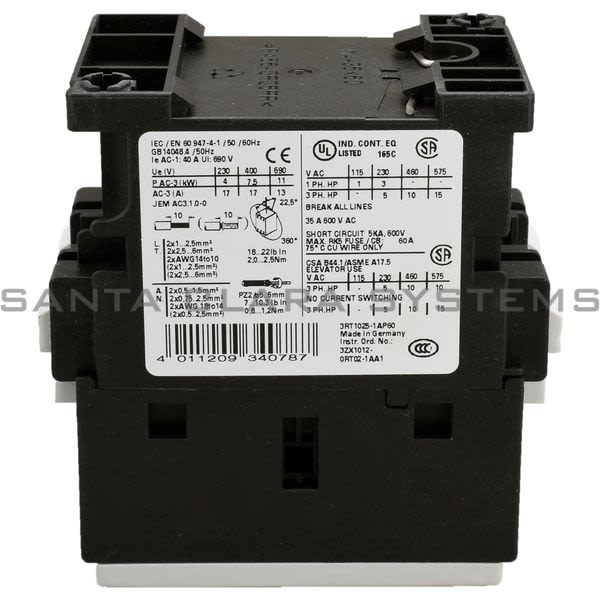 Siemens 3RT1025-1AP60 Contactor Product Image