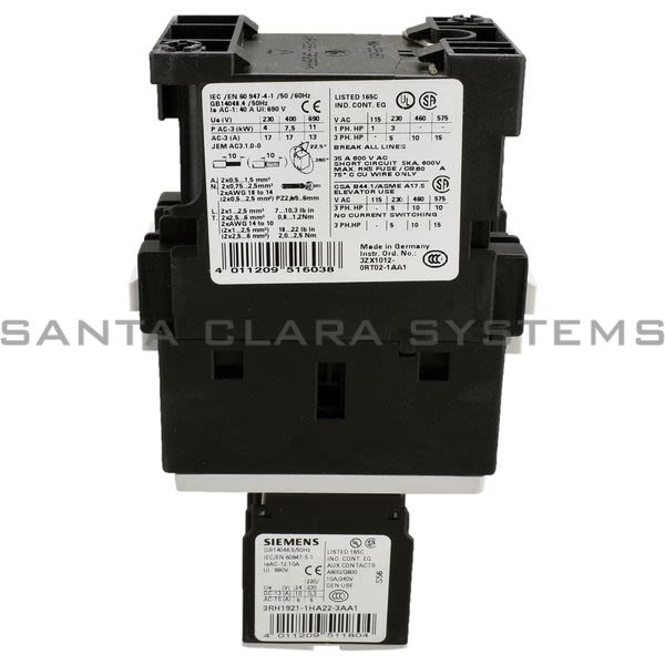 Siemens 3RT1025-1BB44-3MA0 Contactor Product Image