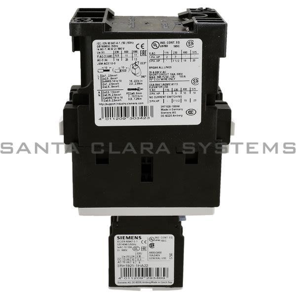 Siemens 3RT1026-1BB44 Contactor Product Image