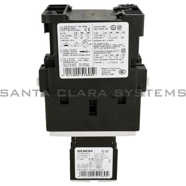 Siemens 3RT1026-1BB44-3MA0 Contactor Product Image
