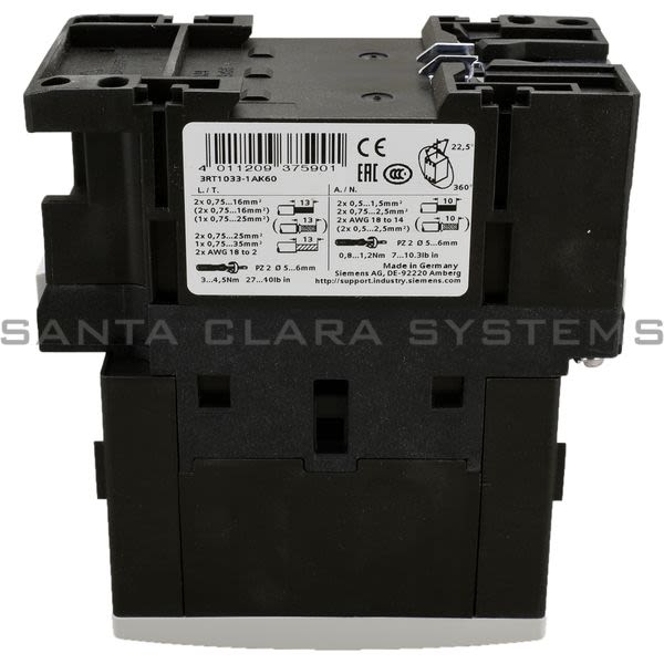 Siemens 3RT1033-1AK60 Contactor Product Image