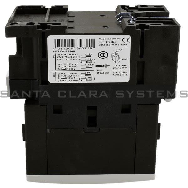 Siemens 3RT1034-1AK60 Contactor | Sirius | 3RT1034-1AK60 Product Image