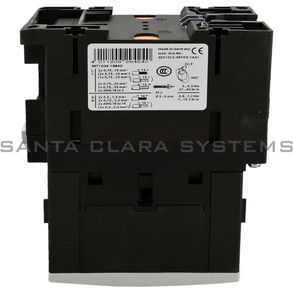 Siemens 3RT1034-1BB40 Contactor | Sirius | 3RT1034-1BB40 Product Image