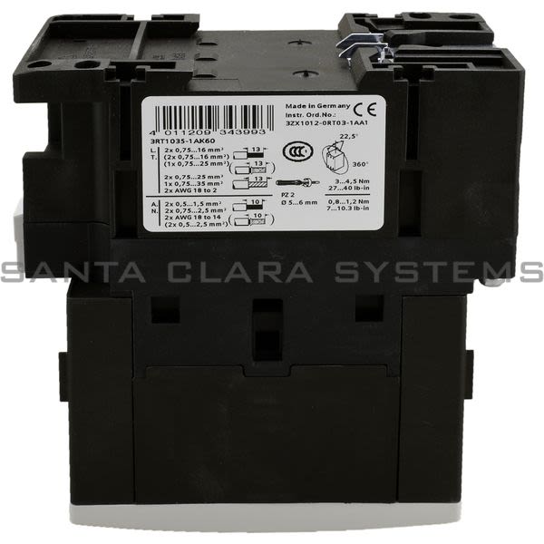 Siemens 3RT1035-1AK60 Contactor Product Image