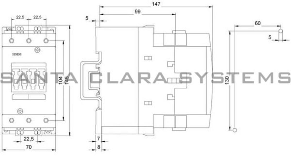 Siemens 3RT1046-3BB40 Contactor Product Image