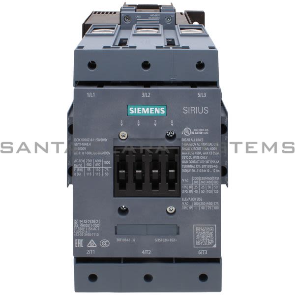 Siemens 3RT1054-1AR36 Contactor Product Image