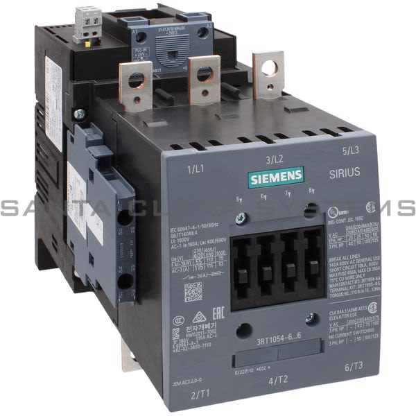 Siemens 3RT1054-6NB36 Contactor Product Image
