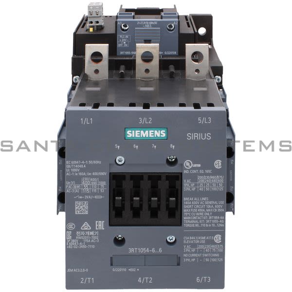Siemens 3RT1054-6NB36 Contactor Product Image