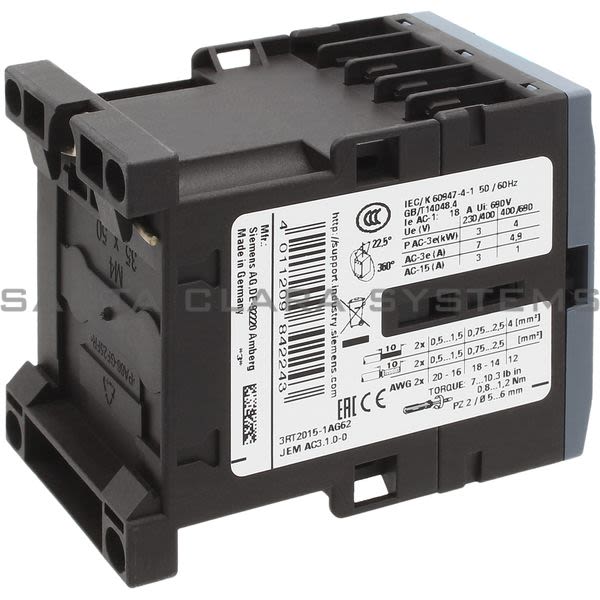 Siemens 3RT2015-1AG62 Contactor Product Image