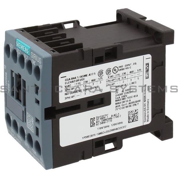 Siemens 3RT2015-1AK62 Contactor | Sirius | 3RT2015-1AK62 Product Image