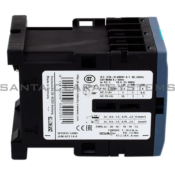 Siemens 3RT2015-1AR61 Contactor | 3RT2015-1AR61 Product Image