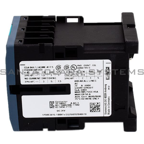 Siemens 3RT2015-1BB41 Contactor | Sirius | 3RT2015-1BB41 Product Image