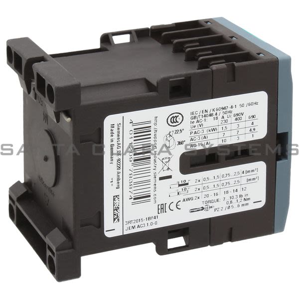 Siemens 3RT2015-1BF41 Contactor | Sirius | 3RT2015-1BF41 Product Image