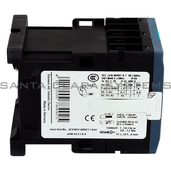 Siemens 3RT2015-1HB41 Contactor | 3RT2015-1HB41 Product Image