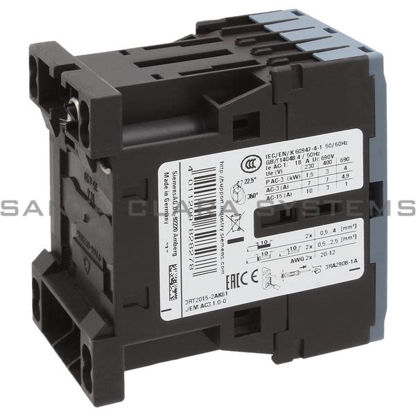 Siemens 3RT2015-2AK61 Contactor | 3RT2015-2AK61 Product Image