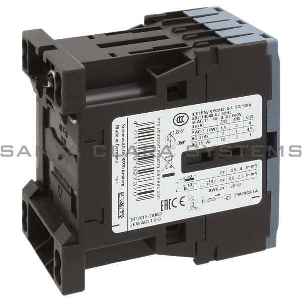 Siemens 3RT2015-2AK62 Contactor | 3RT2015-2AK62 Product Image