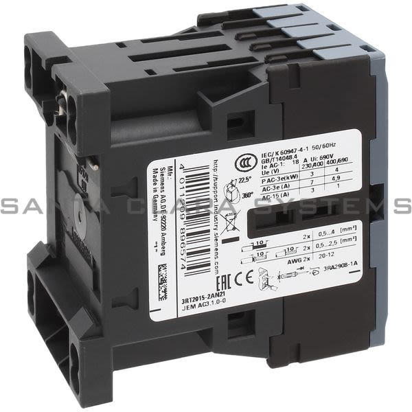 Siemens 3RT2015-2AN21 Contactor Product Image