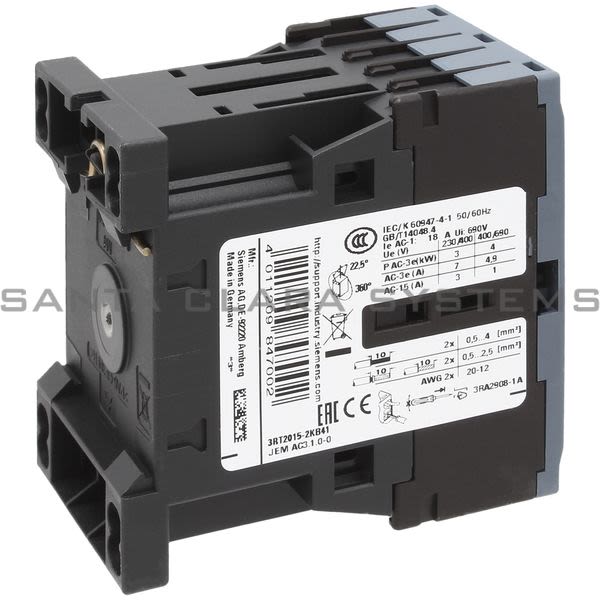 Siemens 3RT2015-2KB41 Contactor | 3RT2015-2KB41 Product Image