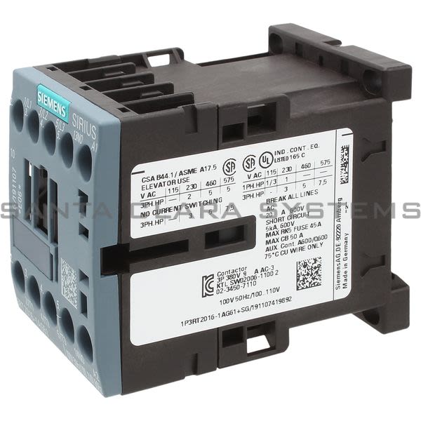 Siemens 3RT2016-1AG61 Contactor | 3RT2016-1AG61 Product Image