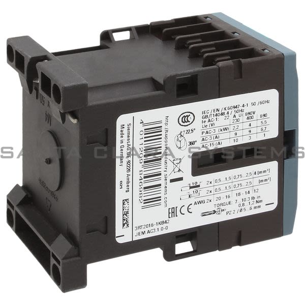 Siemens 3RT2016-1KB42 Contactor | Sirius | 3RT2016-1KB42 Product Image