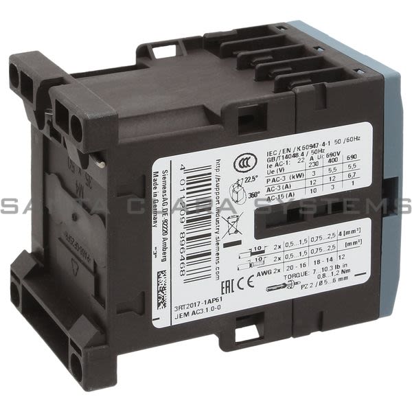 Siemens 3RT2017-1AP61 Contactor | 3RT2017-1AP61 Product Image