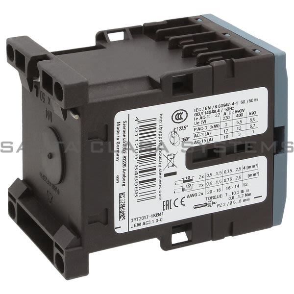Siemens 3RT2017-1KB41 Contactor | 3RT2017-1KB41 Product Image