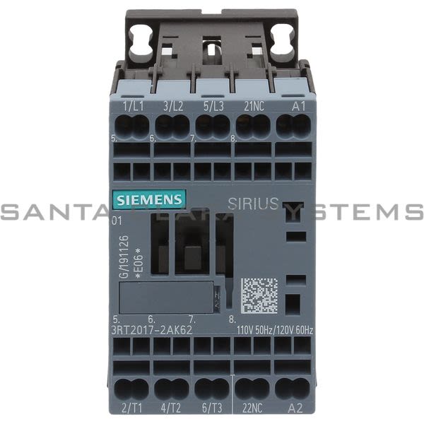 Siemens 3RT2017-2AK62 Contactor | Sirius | 3RT2017-2AK62 Product Image