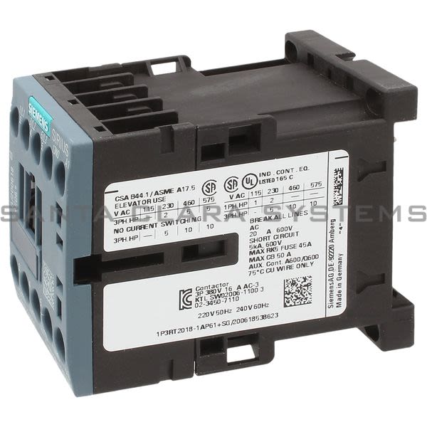 Siemens 3RT2018-1AP61 Contactor | 3RT2018-1AP61 Product Image