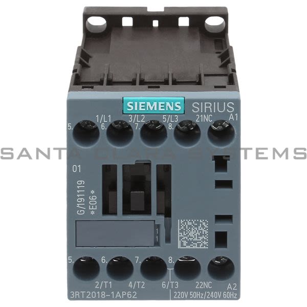 Siemens 3RT2018-1AP62 Contactor | 3RT2018-1AP62 Product Image