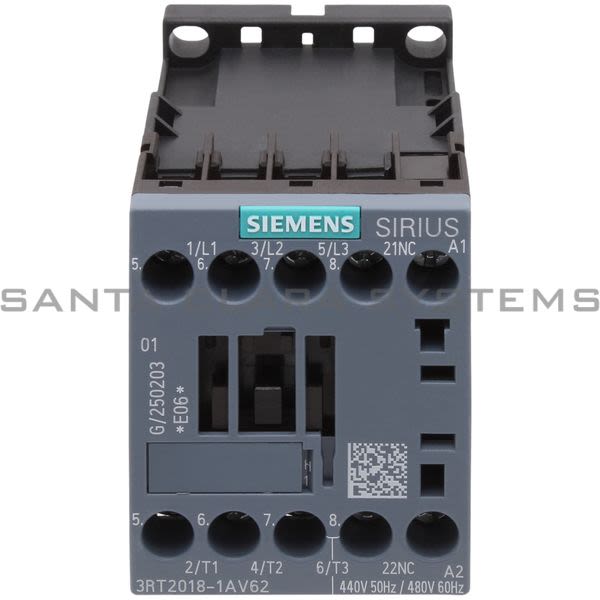 Siemens 3RT2018-1AV62 Contactor Product Image