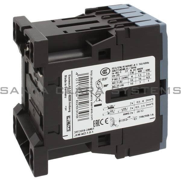 Siemens 3RT2018-2AK61 Contactor | 3RT2018-2AK61 Product Image