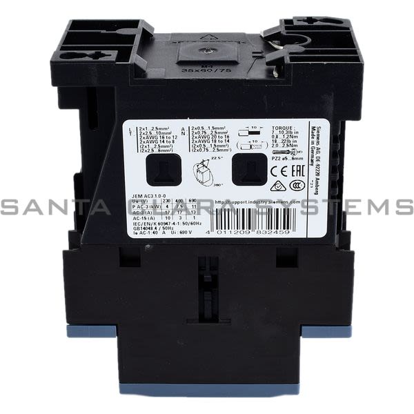 Siemens 3RT2025-1BB40 Contactor | 3RT2025-1BB40 Product Image