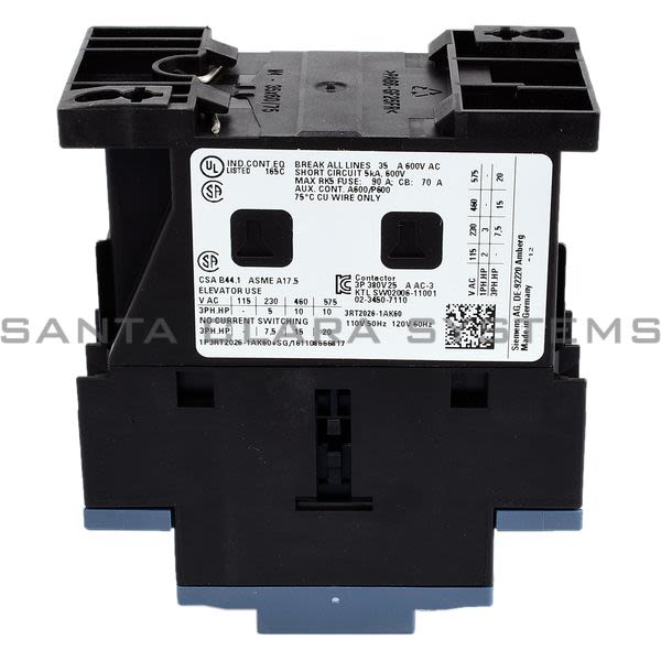 Siemens 3RT2026-1AK60 Contactor | 3RT2026-1AK60 Product Image