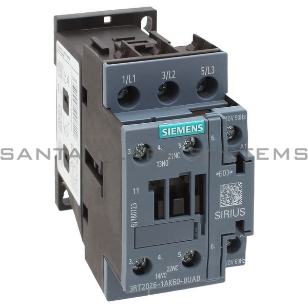 Siemens 3RT2026-1AK60-0UA0 Contactor | Sirius | 3RT2026-1AK60-0UA0 Product Image