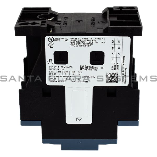 Siemens 3RT2026-1AN20 Contactor | 3RT2026-1AN20 Product Image