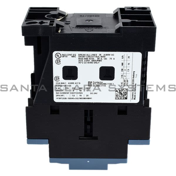 Siemens 3RT2026-1BB40 Contactor | Sirius | 3RT2026-1BB40 Product Image
