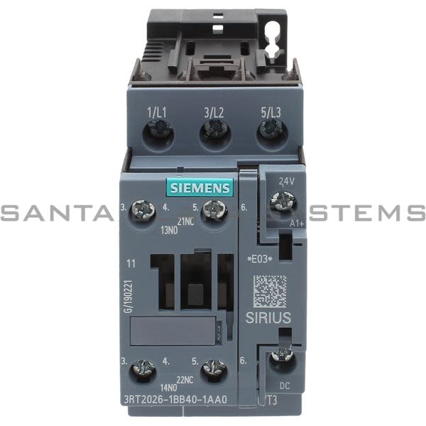 Siemens 3RT2026-1BB40-1AA0 Contactor | Sirius | 3RT2026-1BB40-1AA0 Product Image