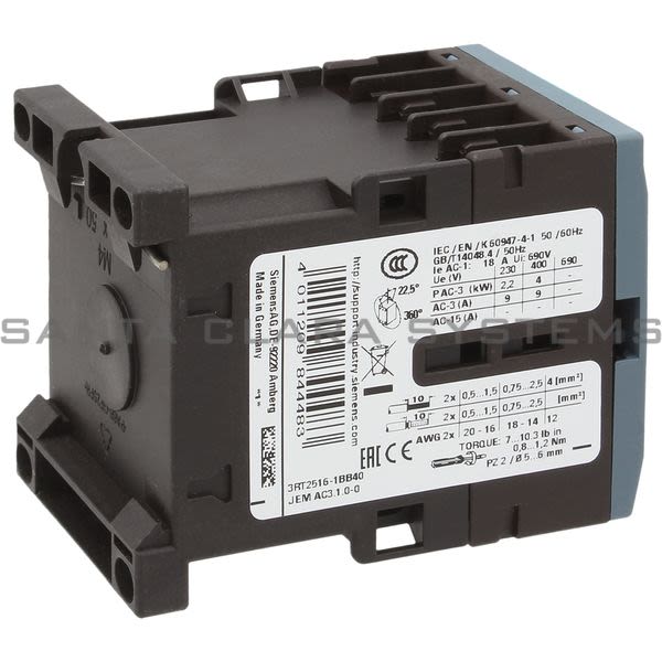 Siemens 3RT2516-1BB40 Contactor | Sirius | 3RT2516-1BB40 Product Image