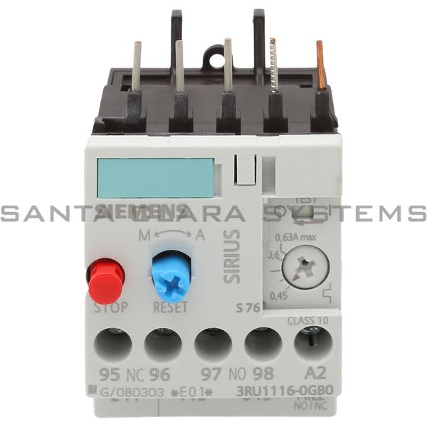 Siemens 3RU1116-0GB0 Overload Relay Product Image