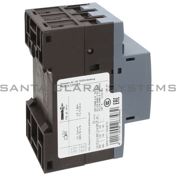 Siemens 3RV1011-0GA10 Motor Starter Protector | Sirius | 3RV1011-0GA10 Product Image