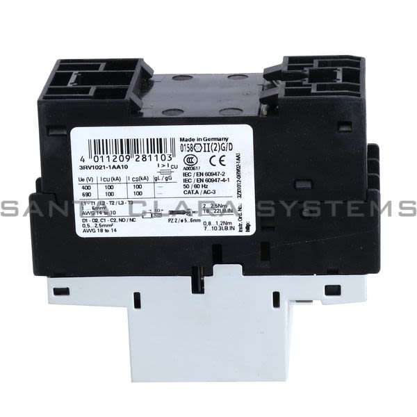 Siemens 3RV1 021-1AA10  Motor Starter Protector | Sirius | 3RV1021-1AA10 Product Image