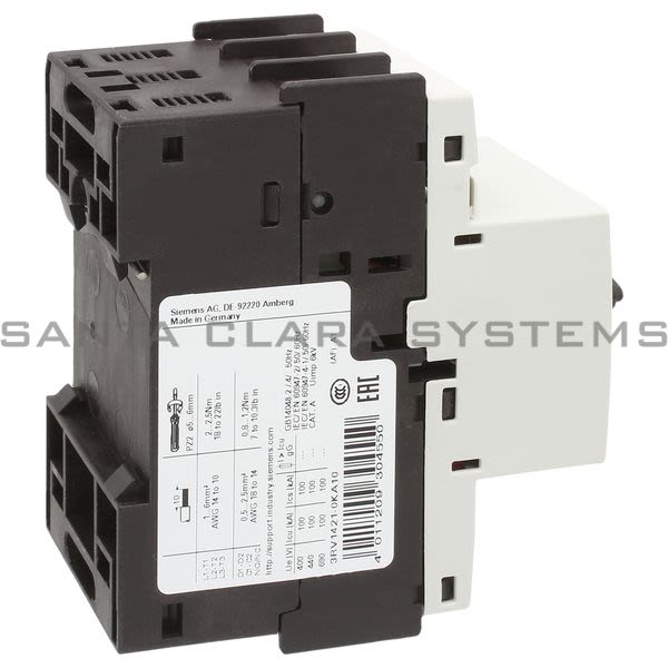 Siemens 3RV1421-0KA10 Motor Starter Protector Product Image