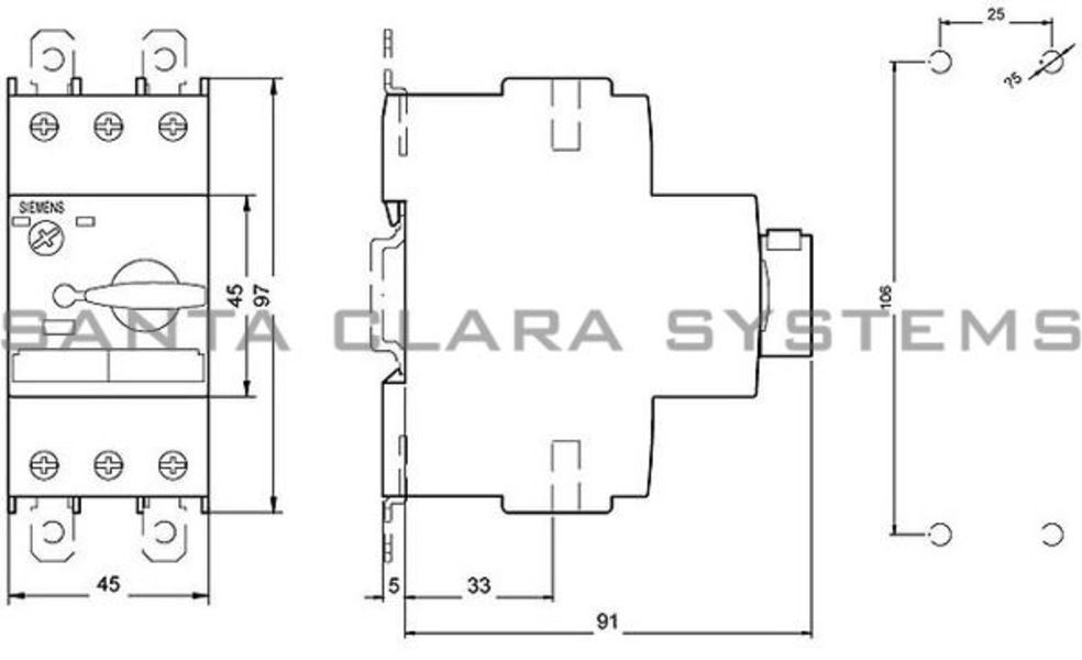 Siemens 3RV1421-1DA10 Motor Starter Protector Product Image