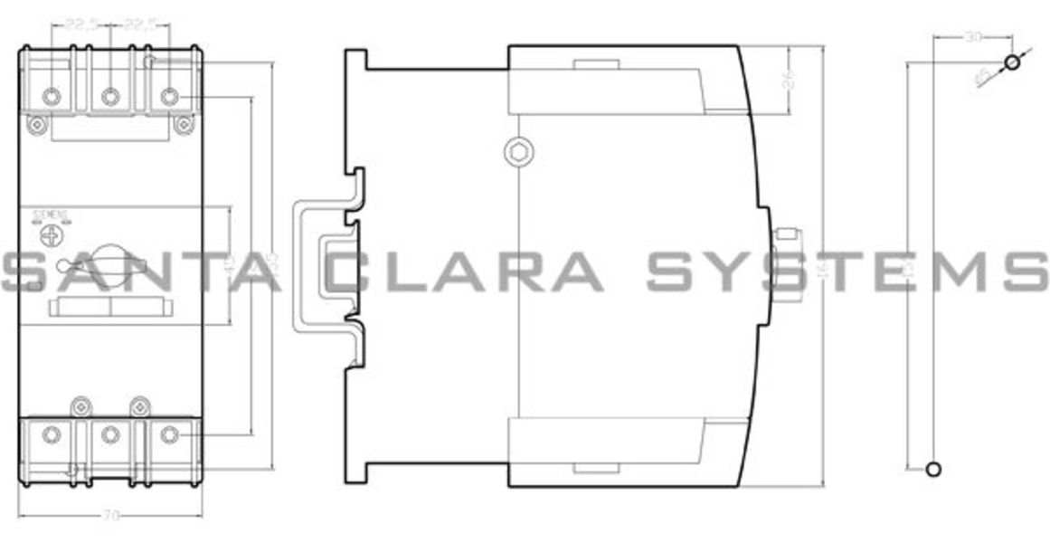 Siemens 3RV1742-5JD10 Motor Starter Protector Product Image