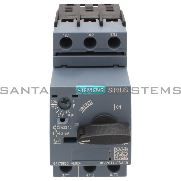 Siemens 3RV2011-0BA10 Motor Starter Protector | Sirius | 3RV2011-0BA10 Product Image