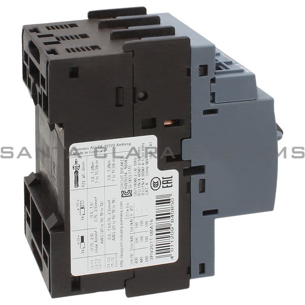 Siemens 3RV2011-0BA15 Motor Starter Protector | Sirius | 3RV2011-0BA15 Product Image