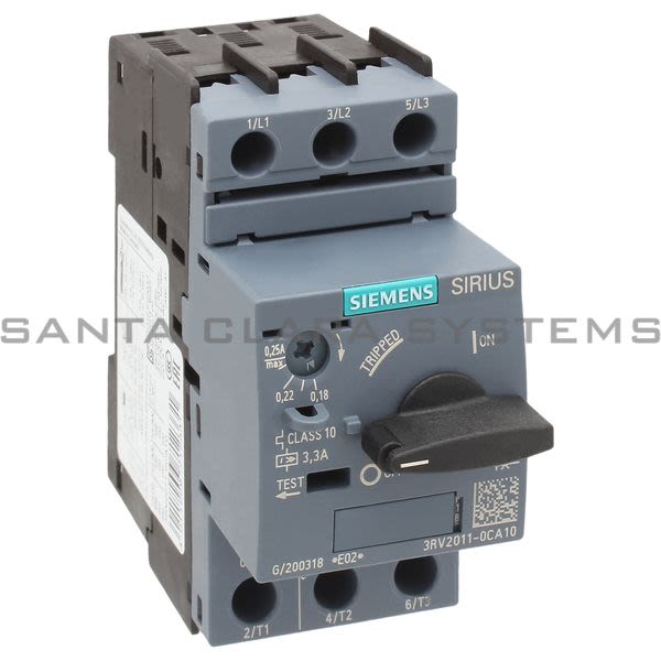 Siemens 3RV2011-0CA10 Motor Starter Protector | Sirius | 3RV2011-0CA10 Product Image
